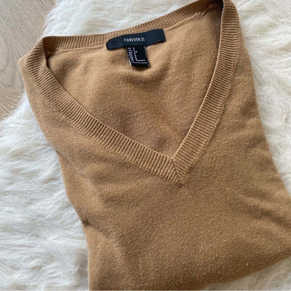 Forever 21 Cotton V-Neck Sweater